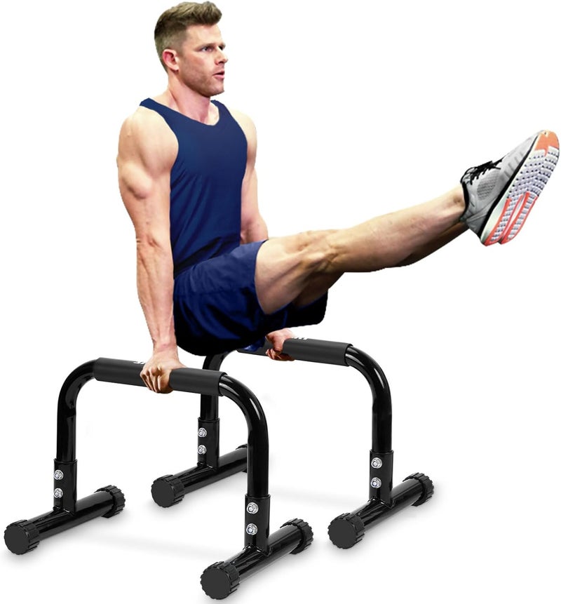 TABEKE Push Up Bar, 12 Inch High Non-Slip Parallettes Bars & Dip Bars With Foam Handles, Heavy-Duty No Wobbling Calisthenics Equipment For Handstand, L-Sit, Gymnastics, Strength Training Home Gym Use - Image 1